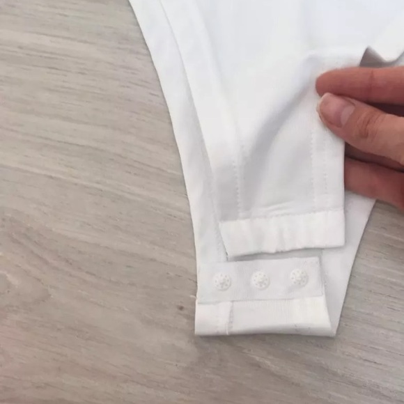 LAST 1 - Square neck long sleeve white bodysuit - Picture 7 of 8